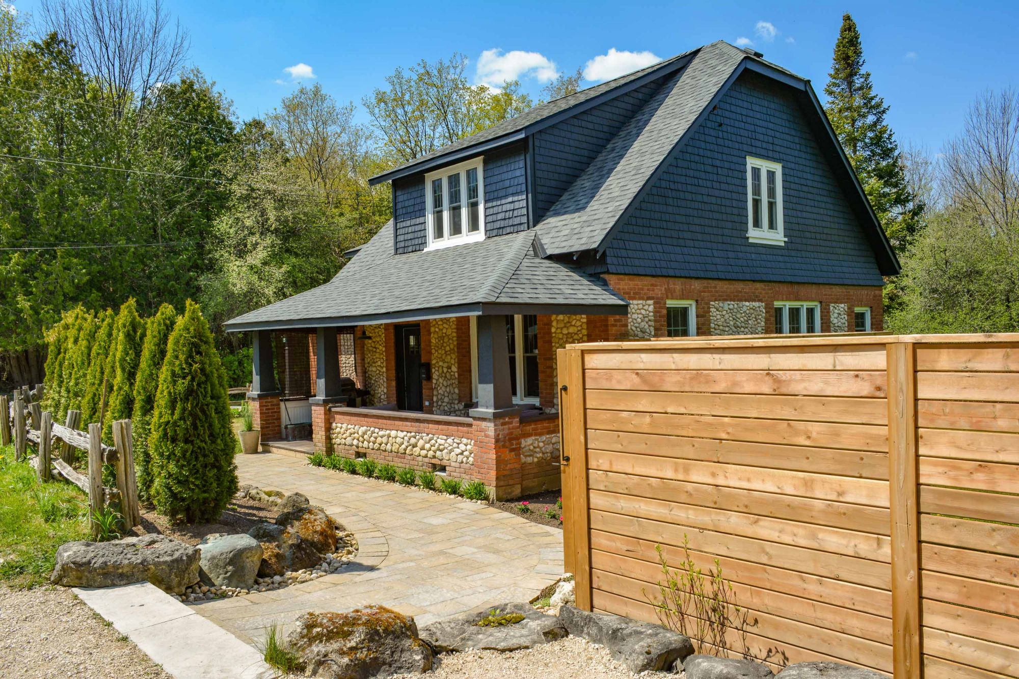 Charming Craftsman Brick & River Stone Cottage